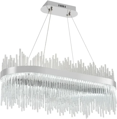 Люстра подвесная LED с пультом Tempio LED LAMPS 81265 Natali Kovaltseva прозрачная на 1 лампу, основание хром в стиле современный с пультом фото 2