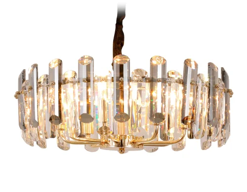 Люстра подвесная Traditional TR5304 Ambrella light прозрачная на 8 ламп, основание золотое в стиле классический 