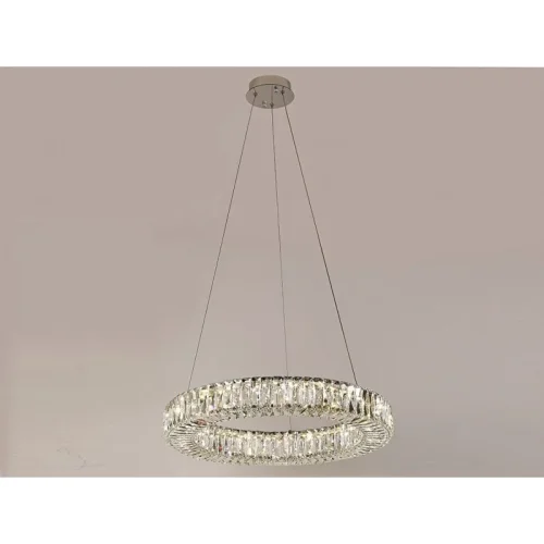 Светильник подвесной LED 8262/S chrome Newport прозрачный на 1 лампу, основание хром в стиле современный кольца