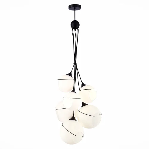 Светильник подвесной Satturo SLE103143-06 Evoluce белый 6 ламп, основание чёрное в стиле кантри лофт шар