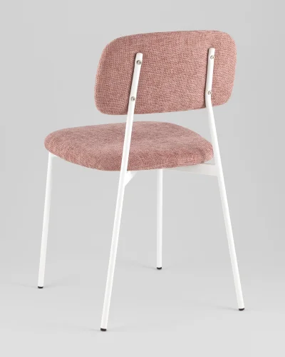 Стул Chao, розовый, белые ножки, 2шт./уп. УТ000039976 Stool Group, розовый/рогожка, ножки/металл/белый, размеры - *780**** фото 4