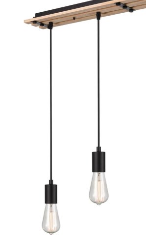 Светильник подвесной Tendenza VL6492P14 Vele Luce чёрный 4 лампы, основание коричневое бежевое в стиле лофт  фото 3