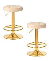 Табурет барный набор 2 шт. SET-2 5008_GoldBase-LM BRUNO GOLD, цвет сиденья бежевый велюр (MJ9-10), цвет основания золото Dobrin, /велюр, ножки/металл/золотой, размеры - 610*830***360*360 Табурет барный набор 2 шт. SET-2 5008_GoldBase-LM BRUNO GOLD, цвет сиденья бежевый велюр (MJ9-10), цвет основания золото Dobrin, /велюр, ножки/металл/золотой, размеры - 610*830***360*360