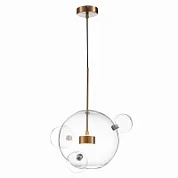 Светильник подвесной LED Bopone SL1133.203.01 ST-Luce прозрачный 1 лампа, основание латунь в стиле современный шар