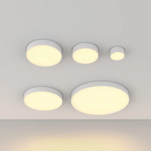 Светильник накладной LED Zon C032CL-12W2.7K-RD-W Maytoni белый на 1 лампу, основание белое в стиле современный хай-тек круглый фото 6