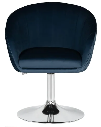 Кресло дизайнерское  8600-LM,  цвет сиденья синий велюр (1922-20), цвет основания хром Dobrin, синий/велюр, ножки/металл/хром, размеры - 750*900***600*570 фото 6