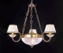 Люстра подвесная  L 4760/3+2 Reccagni Angelo белая на 5 ламп, основание золотое в стиле классический 