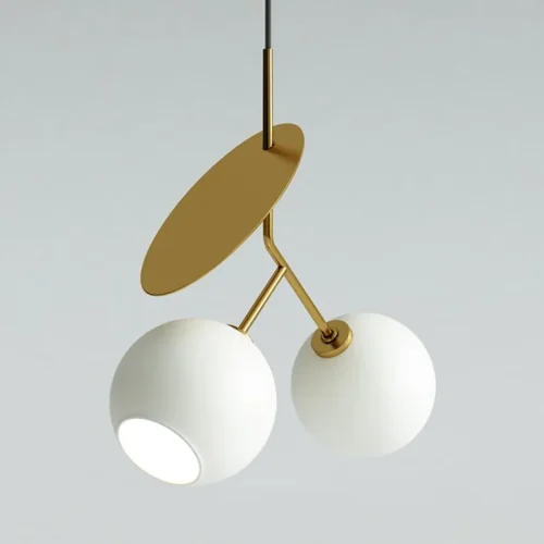 Светильник подвесной CHERRY D50 Gold/White 133240-22 ImperiumLoft белый 2 лампы, основание золотое в стиле современный  фото 5