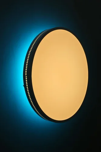 Светильник потолочный LED RGB с пультом Melofon OML-47327-48 Omnilux белый на 1 лампу, основание белое в стиле современный хай-тек с пультом фото 2