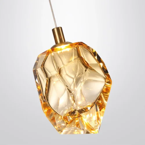 Светильник подвесной LED Gemme 7111/4LB Odeon Light янтарный на 1 лампу, основание бронзовое в стиле современный классический выдувное фото 6