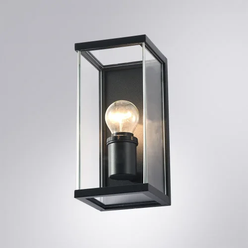 Настенный светильник Pot A1631AL-1BK Arte Lamp уличный IP54 чёрный 1 лампа, плафон прозрачный в стиле современный E27 фото 3