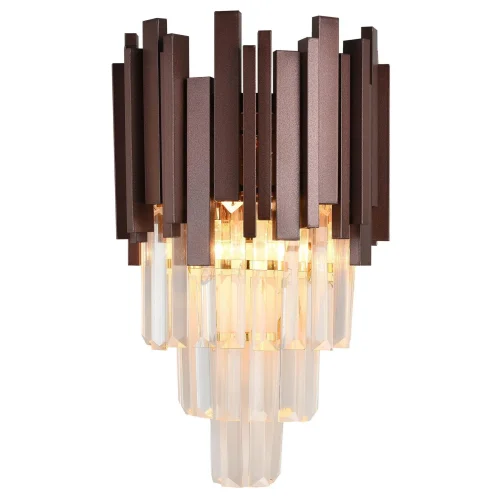 Бра VERTIGO 81439/1W COBALT Natali Kovaltseva прозрачный коричневый на 2 лампы, основание коричневое в стиле классический 