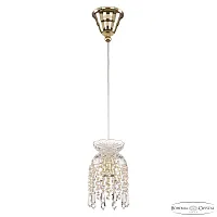Светильник подвесной 14781P/11 G Drops Bohemia Ivele Crystal прозрачный 1 лампа, основание золотое в стиле классический drops