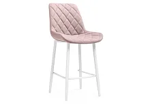 Полубарный стул Баодин К Б/К розовый / белый 517169 Woodville, розовый/велюр, ножки/металл/белый, размеры - ****500*560