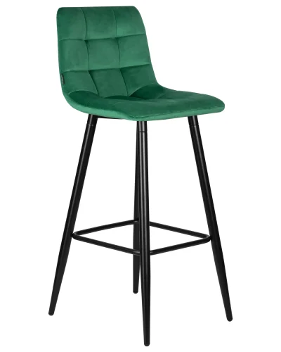 Стул барный 8078-LML NICOLE, цвет сиденья зелёный велюр (108-64), черные матовые ножки Dobrin, зелёный/велюр, ножки/металл/чёрный, размеры - *1050***430*520 фото 2