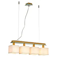 Люстра подвесная  MONTONE LSF-2503-04 Lussole бежевая на 4 лампы, основание хром в стиле современный 