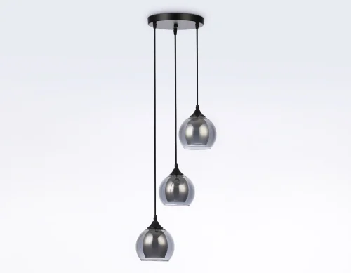 Светильник подвесной TR3541 Ambrella light серый чёрный 3 лампы, основание чёрное в стиле современный каскад фото 3