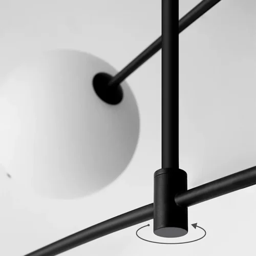 Люстра подвесная FREER M 178019-26 ImperiumLoft белая на 6 ламп, основание чёрное в стиле минимализм шар фото 9