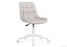 Компьютерное кресло Честер молочный / белый 572562 Woodville, молочный/велюр, ножки/металл/белый, размеры - *920***490*600