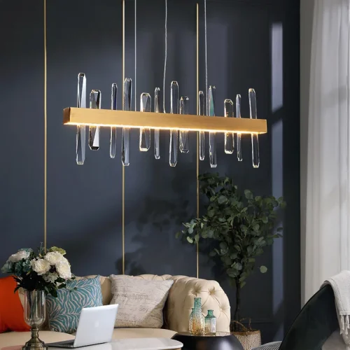 Светильник подвесной CAROLA LONG L82 203673-23 ImperiumLoft прозрачный на 1 лампу, основание латунь в стиле современный фото 9