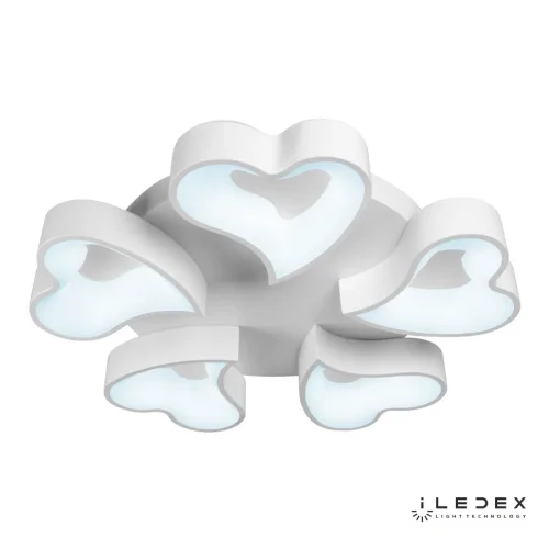 Люстра потолочная с пультом Passion S8103/5 WH iLedex белая на 1 лампу, основание чёрное в стиле хай-тек современный с пультом фото 3