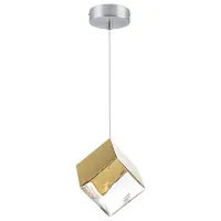 Светильник подвесной Qubica 805502 Lightstar прозрачный золотой 1 лампа, основание серебряное в стиле арт-деко современный 