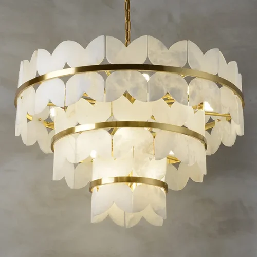 Люстра подвесная IOANNA D100 219577-23 ImperiumLoft белая на 29 ламп, основание латунь в стиле современный фото 3 Люстра подвесная IOANNA D100 219577-23 ImperiumLoft белая на 29 ламп, основание латунь в стиле современный фото 3