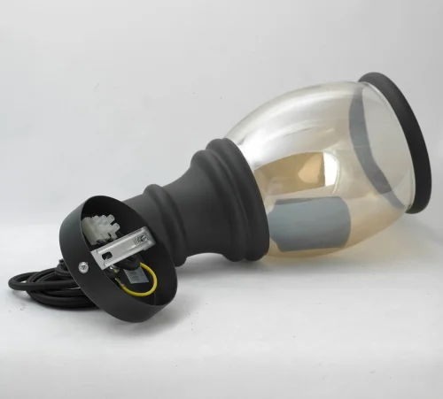 Светильник подвесной лофт Tonawanda GRLSP-9690 Lussole янтарный 1 лампа, основание чёрное в стиле лофт  фото 5