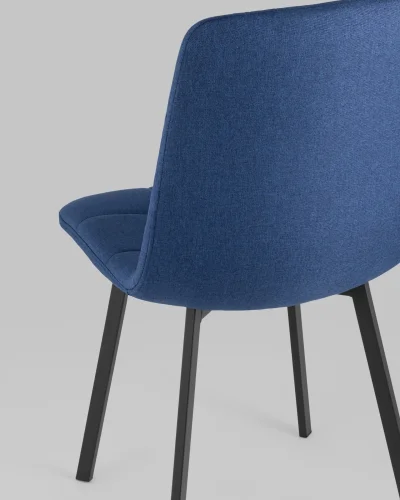 Стул Chilly, рогожка, темно-синий, сиденье УТ000039634 Stool Group, синий/рогожка, ножки/металл/чёрный, размеры - ***** фото 6