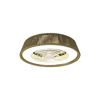 Люстра с вентилятором LED с пультом Polinesia 8228 Mantra белая коричневая на 1 лампа, основание коричневое в стиле современный хай-тек с пультом