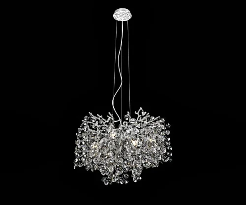 Люстра подвесная Авани 07873-60D,16 Kink Light прозрачная на 8 ламп, основание серебряное в стиле флористика современный ветви