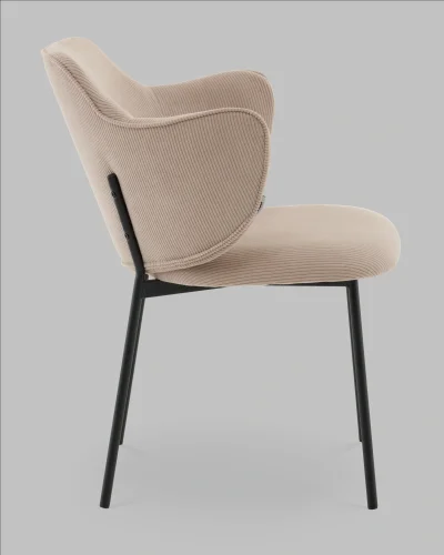 Стул Джиннет велюр бежевый УТ000041754 Stool Group, бежевый/велюр, ножки/металл/чёрный, размеры - ***** фото 3 Стул Джиннет велюр бежевый УТ000041754 Stool Group, бежевый/велюр, ножки/металл/чёрный, размеры - ***** фото 3