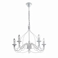 Люстра подвесная CORTE SP5 BIANCO ANTICO Ideal Lux без плафона на 5 ламп, основание белое в стиле кантри 