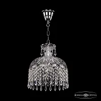 Светильник подвесной 14781/25 Ni Drops Bohemia Ivele Crystal прозрачный 4 лампы, основание никель в стиле классический drops