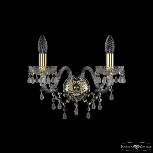 Бра 1410B/2/160 G V0300 Bohemia Ivele Crystal без плафона на 2 лампы, основание золотое в стиле классический виноград