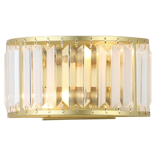 Бра LSP-8754 Lussole прозрачный на 2 лампы, основание матовое золото в стиле классический современный 