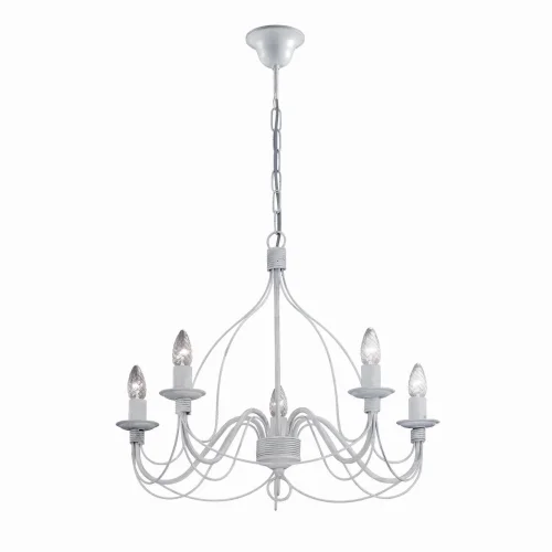 Люстра подвесная CORTE SP5 BIANCO ANTICO Ideal Lux без плафона на 5 ламп, основание белое в стиле кантри 