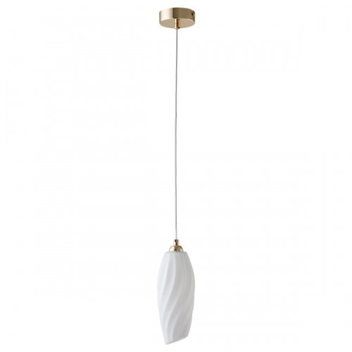 Светильник подвесной Shivon 6518/1 Lumion белый 1 лампа, основание золотое в стиле классический 