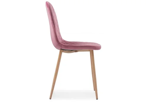 Стул на металлокаркасе Capri pink / wood 11949 Woodville, розовый/велюр, ножки/металл/натуральный, размеры - ****450*510 фото 3