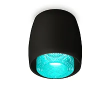 Светильник накладной Techno spot XS1142023 Ambrella light чёрный голубой 1 лампа, основание чёрное в стиле современный хай-тек круглый
