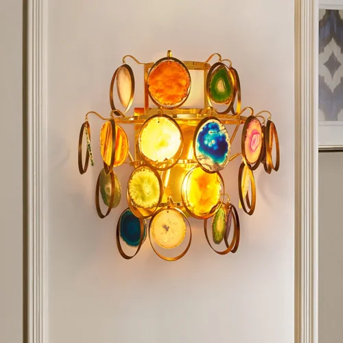 Бра Agate 101290-26 ImperiumLoft разноцветный на 2 лампы, основание латунь золотое в стиле современный  фото 8