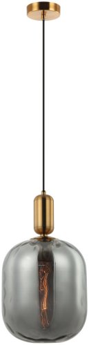 Светильник подвесной Base 2124/06/01P Stilfort прозрачный серый 1 лампа, основание медь в стиле современный лофт выдувное