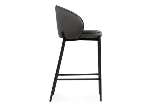 Полубарный стул Нейл серый / черный 528460 Woodville, серый/велюр, ножки/металл/чёрный, размеры - ****580*450 фото 3
