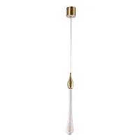 Светильник подвесной LED Raindrop A1803SP-3PB Arte Lamp прозрачный на 1 лампу, основание латунь в стиле современный капли