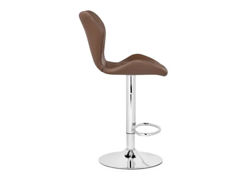 Барный стул Porch brown / chrome 15722 Woodville, коричневый/экокожа, ножки/металл/хром, размеры - *1080***460*490 фото 3