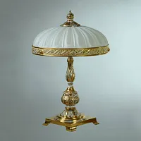 Настольная лампа Navarra 02228T/3 WP Ambiente by Brizzi белая 3 лампы, основание золотое металл в стиле арт-деко 