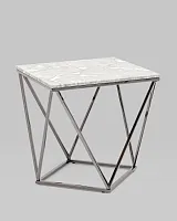 Журнальный столик Авалон 61*61, серый мрамор, сталь темный хром УТ000036334 Stool Group столешница серая из искусственный мрамор