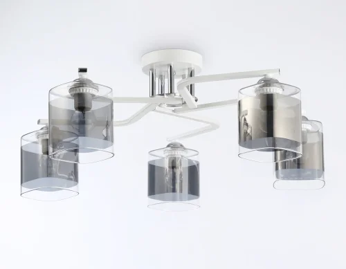 Люстра потолочная TR303219 Ambrella light серая прозрачная на 5 ламп, основание белое в стиле классический современный  фото 4