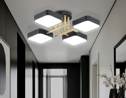 Люстра потолочная LED FL516343 Ambrella light чёрная на 1 лампу, основание чёрное в стиле хай-тек фото 7