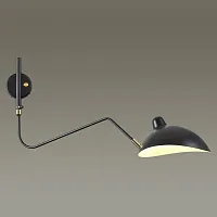 Бра с выключателем Kerbi 4830/1W Odeon Light чёрный 1 лампа, основание чёрное в стиле лофт современный 